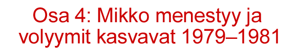 Osa 4: Mikko menestyy ja volyymit kasvavat 1979–1981