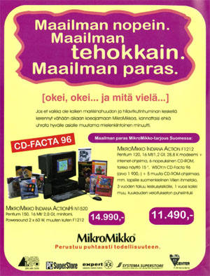 MikroMikko Indiana -mainos 1996